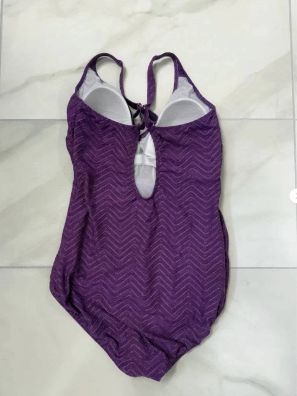 Profile by Gottex Women's V-Neck Blend One-Piece Swimsuit Purple Size 10 11477